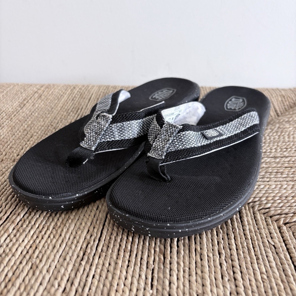 Hey Dude Men Sami Free Black Spider Flip Flops Sandals Sz 8 US Casual Comfort